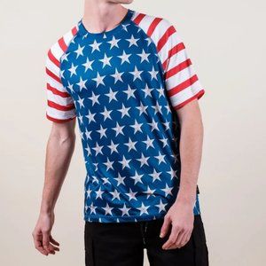 American Flag T-Shirt Rash Guard, Brooklyn Cloth Mfg. Co, Small